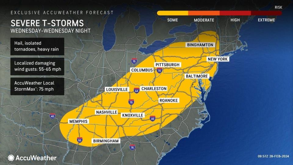 AccuWeather predicts a round of severe storms for the Philadelphia region for Wednesday, Feb. 28.