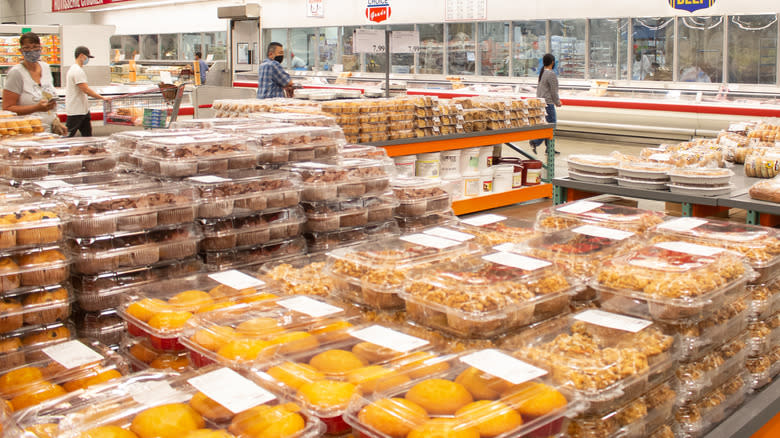 Costco bakery products stacked