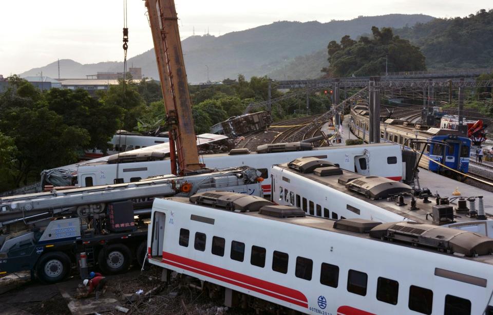 The train had been carrying 360 passengers at the time (AP)