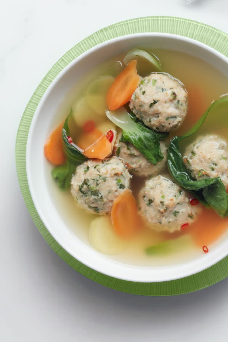 Gingery Meatball Soup With Bok Choy