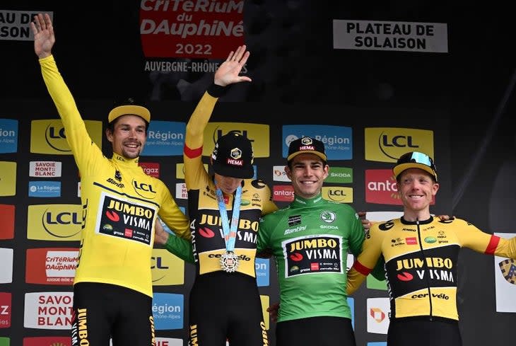 <span class="article__caption">Roglic, Vingegaard, Van Aert and Kruijswijk will give Jumbo-Visma one of the deepest teams at the Tour.</span> (Photo: MARCO BERTORELLO/AFP via Getty Images)