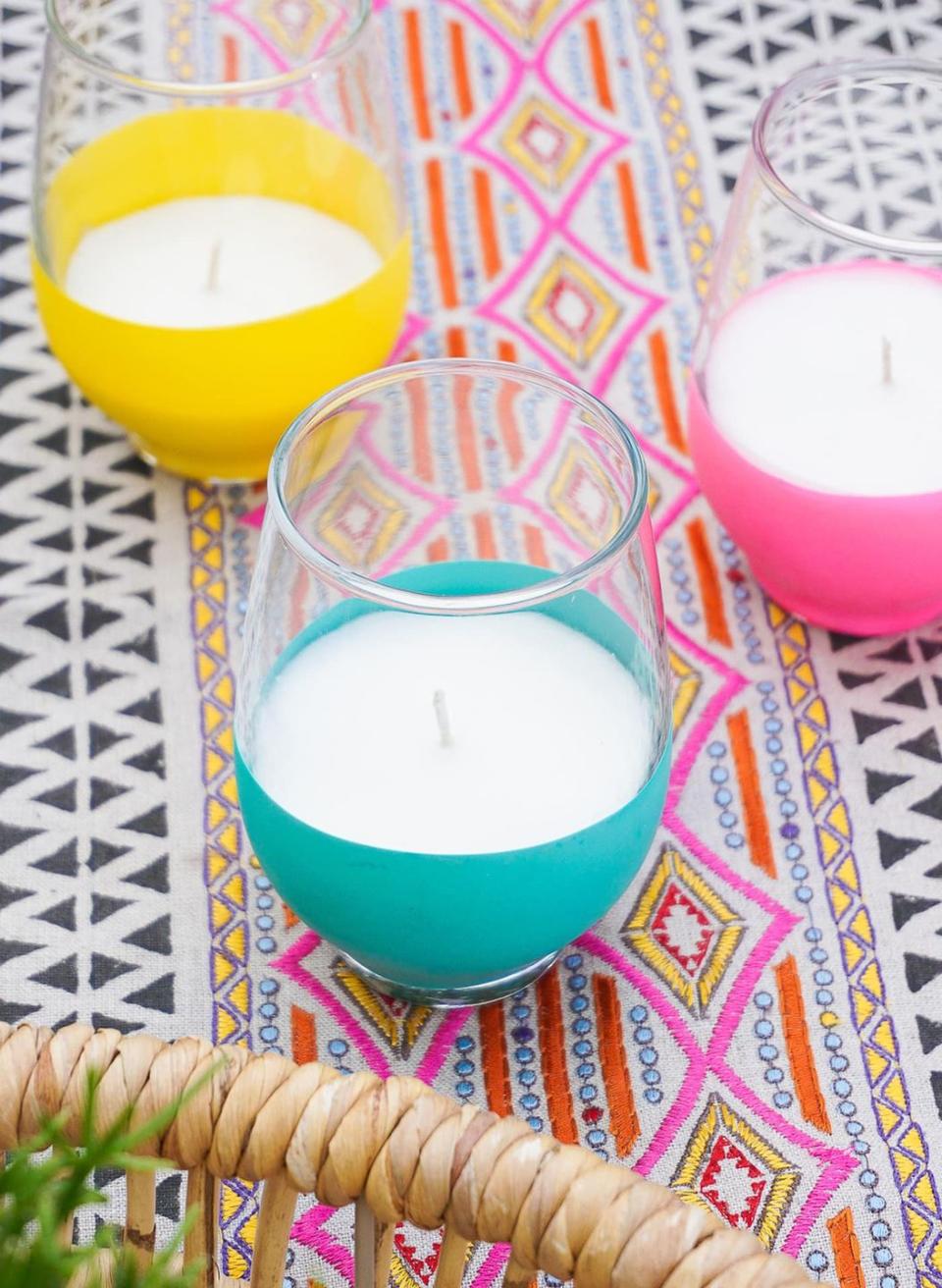 summer crafts balloon dipped citronella candles
