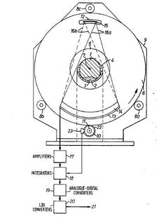 line drawing of CT scanner