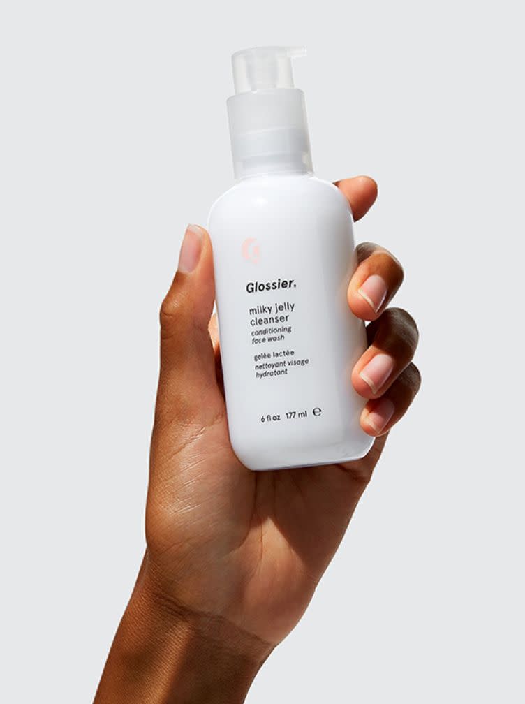 This conditioning face wash also doubles up as a makeup remover, making it easy to cleanse your skin and take off concealer, foundation or blush.<br /><br /><strong>Promising review:</strong> "Love this stuff so much! Since I have sensitive skin, it's always been hard for me to find a good cleanser. But this stuff is awesome. <strong>It's so gentle and feels so nice when you massage it into your skin. Its texture is amazing and better than any other gel cleanser I've tried.</strong> I can tell that my skin has improved after using this stuff. A bonus is the subtle rose smell, which is thankfully not from any artificial fragrance. This cleanser is perfect for sensitive skin." &mdash; <a href="https://go.skimresources.com?id=38395X987171&amp;xs=1&amp;url=https%3A%2F%2Fwww.glossier.com%2Fproducts%2Fmilky-jelly-cleanser&amp;xcust=HPMagicBeauty6091b722e4b04620270cedda" target="_blank" rel="nofollow noopener noreferrer" data-skimlinks-tracking="5906615" data-vars-affiliate="Impact Radius" data-vars-campaign="BeautyProductsCouldBeMagicSuazo3-25-21-5906615-" data-vars-href="http://glossier.sjv.io/c/468058/431612/7573?subId1=BeautyProductsCouldBeMagicSuazo3-25-21-5906615-&amp;u=https%3A%2F%2Fwww.glossier.com%2Fproducts%2Fmilky-jelly-cleanser" data-vars-keywords="cleaning" data-vars-link-id="16602692" data-vars-price="" data-vars-product-id="21069743" data-vars-product-img="https://images.ctfassets.net/p3w8f4svwgcg/4yaPsX1SaYpFfGjaOxy0yt/39601e753821ef7459069d6ad198f043/MilkyJelly_Carousel_1.jpg?w=1400&amp;q=80&amp;fm=webp" data-vars-product-title="Milky Jelly Cleanser" data-vars-redirecturl="https://www.glossier.com/products/milky-jelly-cleanser" data-vars-retailers="Glossier,glossier" data-ml-dynamic="true" data-ml-dynamic-type="sl" data-orig-url="http://glossier.sjv.io/c/468058/431612/7573?subId1=BeautyProductsCouldBeMagicSuazo3-25-21-5906615-&amp;u=https%3A%2F%2Fwww.glossier.com%2Fproducts%2Fmilky-jelly-cleanser" data-ml-id="23">glitter<br /><br />﻿</a><strong>Get it from Glossier for <a href="https://go.skimresources.com?id=38395X987171&amp;xs=1&amp;url=https%3A%2F%2Fwww.glossier.com%2Fproducts%2Fmilky-jelly-cleanser&amp;xcust=HPMagicBeauty6091b722e4b04620270cedda" target="_blank" rel="nofollow noopener noreferrer" data-skimlinks-tracking="5906615" data-vars-affiliate="Impact Radius" data-vars-campaign="BeautyProductsCouldBeMagicSuazo3-25-21-5906615-" data-vars-href="http://glossier.sjv.io/c/468058/431612/7573?subId1=BeautyProductsCouldBeMagicSuazo3-25-21-5906615-&amp;u=https%3A%2F%2Fwww.glossier.com%2Fproducts%2Fmilky-jelly-cleanser" data-vars-keywords="cleaning" data-vars-link-id="16602692" data-vars-price="" data-vars-product-id="21069743" data-vars-product-img="https://images.ctfassets.net/p3w8f4svwgcg/4yaPsX1SaYpFfGjaOxy0yt/39601e753821ef7459069d6ad198f043/MilkyJelly_Carousel_1.jpg?w=1400&amp;q=80&amp;fm=webp" data-vars-product-title="Milky Jelly Cleanser" data-vars-redirecturl="https://www.glossier.com/products/milky-jelly-cleanser" data-vars-retailers="Glossier,glossier" data-ml-dynamic="true" data-ml-dynamic-type="sl" data-orig-url="http://glossier.sjv.io/c/468058/431612/7573?subId1=BeautyProductsCouldBeMagicSuazo3-25-21-5906615-&amp;u=https%3A%2F%2Fwww.glossier.com%2Fproducts%2Fmilky-jelly-cleanser" data-ml-id="24">$9+</a> (available in two sizes).</strong>