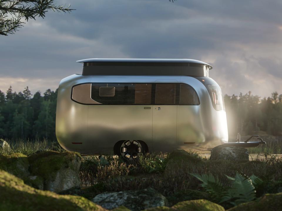 A rendering of the Airstream Studio F. A. Porsche Concept Travel Trailer.