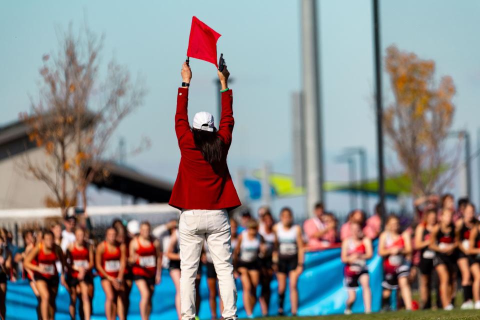 3A runners compete in the state high school cross-country championships at the Regional Athletic Complex in Salt Lake City on Tuesday, Oct. 24, 2023. | Megan Nielsen, Deseret News