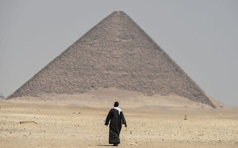 The 'red' pyramid, close to the bent pyramid in Dahshur - Credit: Mohamed El-Shahed/AFP