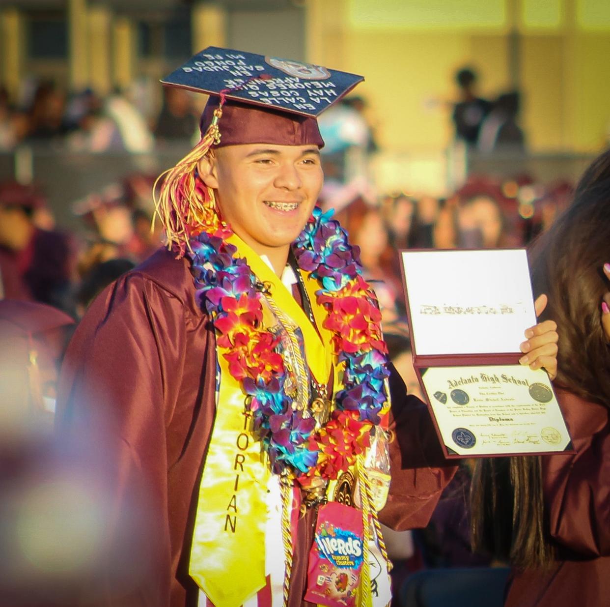 Loved ones cheered as 471 Adelanto High School seniors graduated on Thursday, May 25, 2023, on campus at Julian Weaver Stadium.