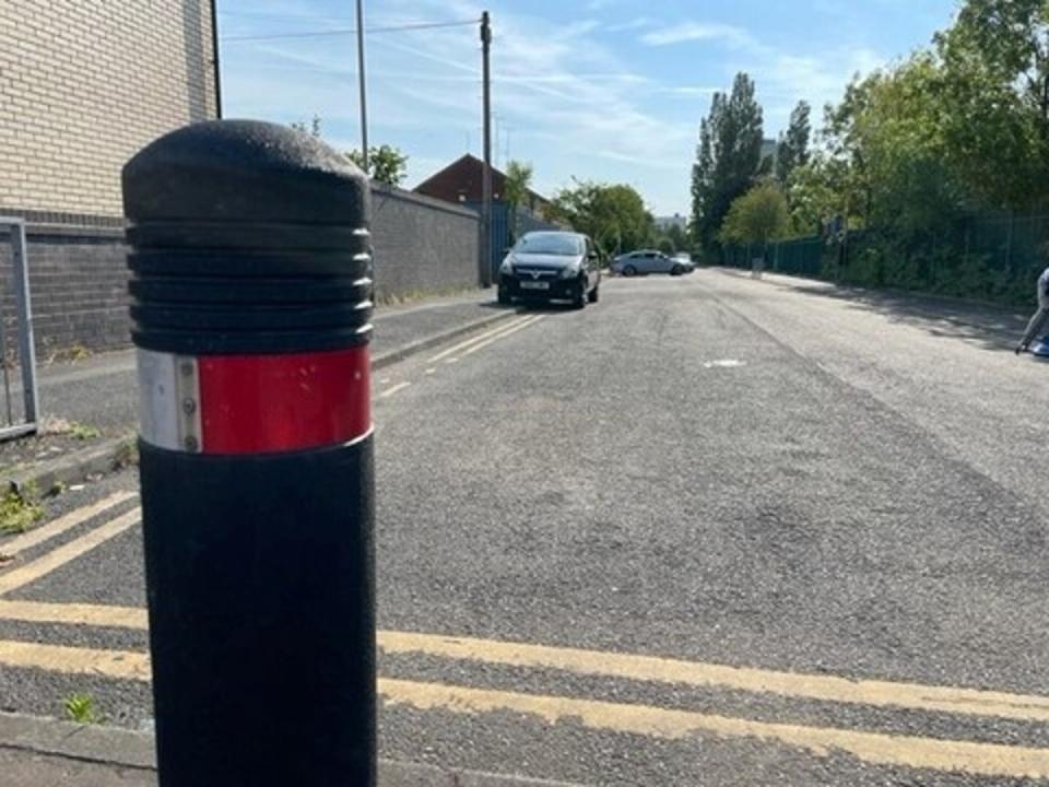 A view of the scene at Langworthy Road in Salford, where the teenager died after his e-bike collided with an ambulance (PA)