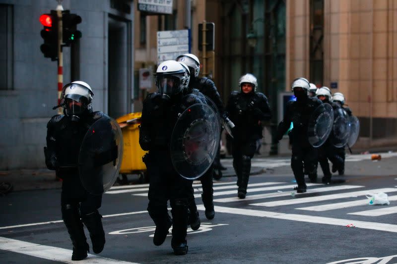 Protest against Belgium's COVID-19 restrictions, in Brussels