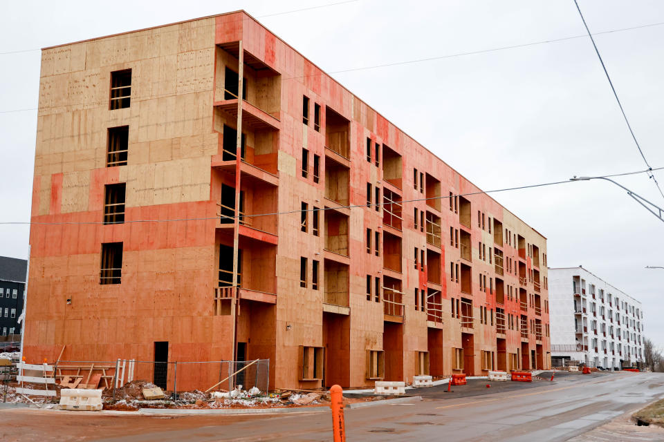 Construction on the Page Woodson apartments continue Jan. 9 in Oklahoma City.