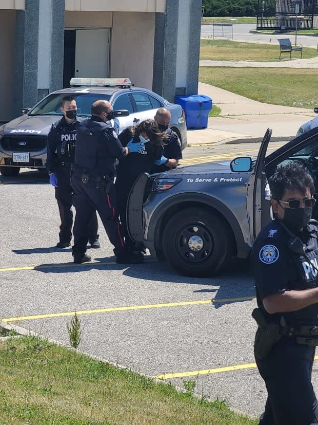 Toronto police arrested two suspects following an incident at the Islamic Institute of Toronto on Tuesday, June 15. (Submitted by Taha Shaikh - image credit)