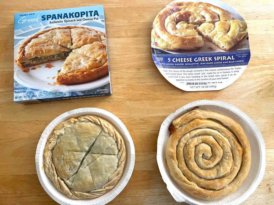 Trader Joe's cheese pie and spanikopita