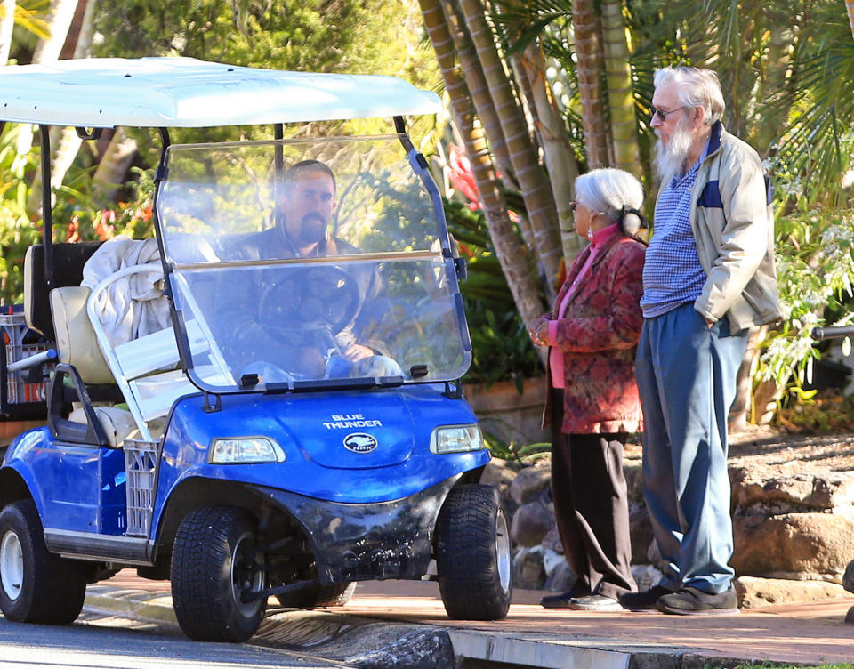 Residents and care services staff outside the Earle Haven Nursing Home following its closure on the Gold Coast. Source: AAP / Tim Marsden