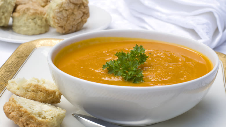 Butternut squash soup bowl