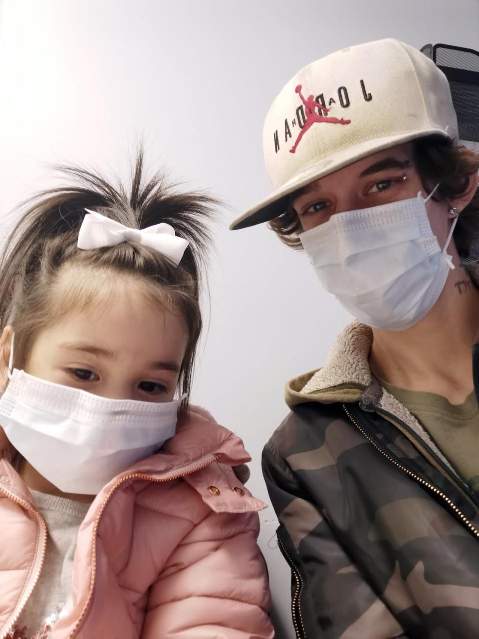 Chloe Guan-Branch, 4, next to Justin Cassie-Berube on Feb. 5, 2020. A judge ruled in March that Cassie-Berube, who was acting as Chloe's father, caused her death.
