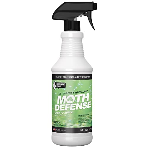 Exterminator’s Choice - Moth Defense Spray - 32 Ounce - Natural, Non-Toxic Moth Repellent - Quick and Easy Pest Control - Safe Around Kids and Pets - Eliminates and Deters Moth