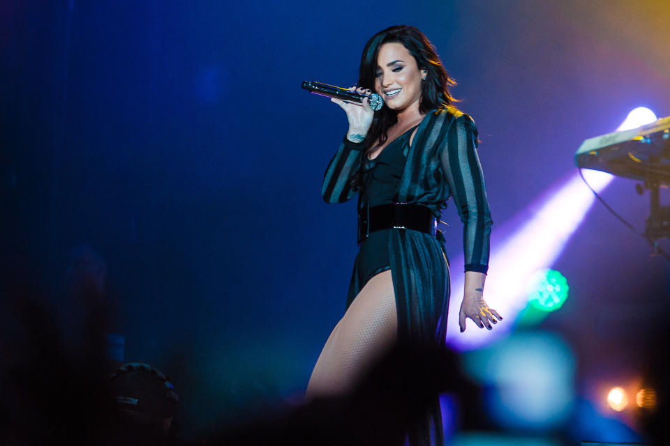 Demi Lovato performs live on stage at Allianz Parque on in Sao Paulo, Brazil.