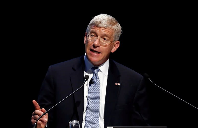 FILE PHOTO: Former U.S. Deputy Secretary of Energy Daniel Poneman speaks at the Japan Atomic Industrial Forum in Tokyo