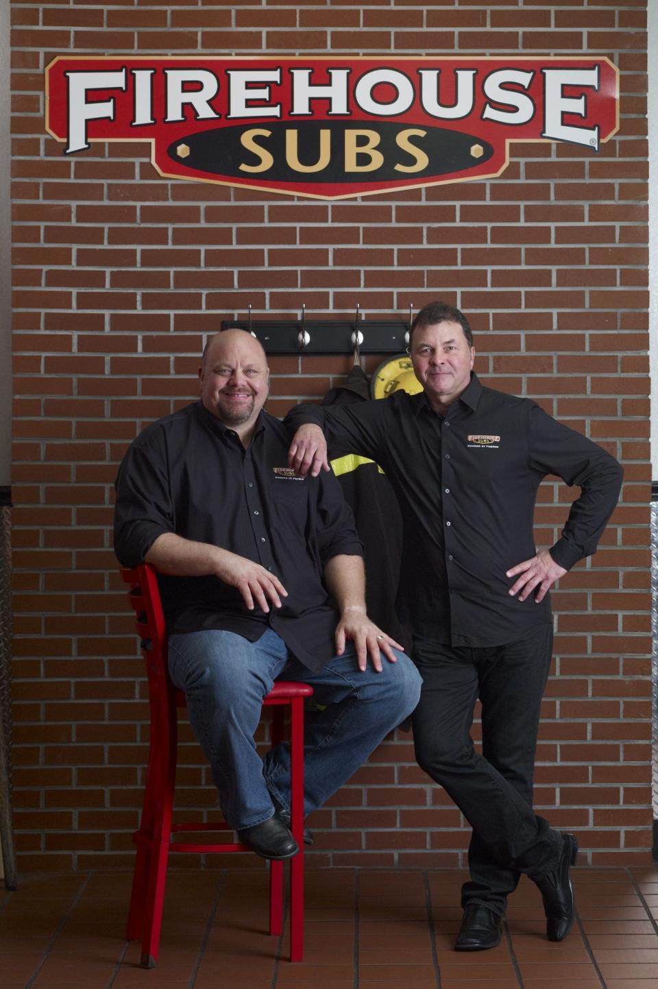 Brothers Robin (left) and Chris Sorensen, former Jacksonville firefighters, founded Firehouse Subs in Jacksonville in 1994.