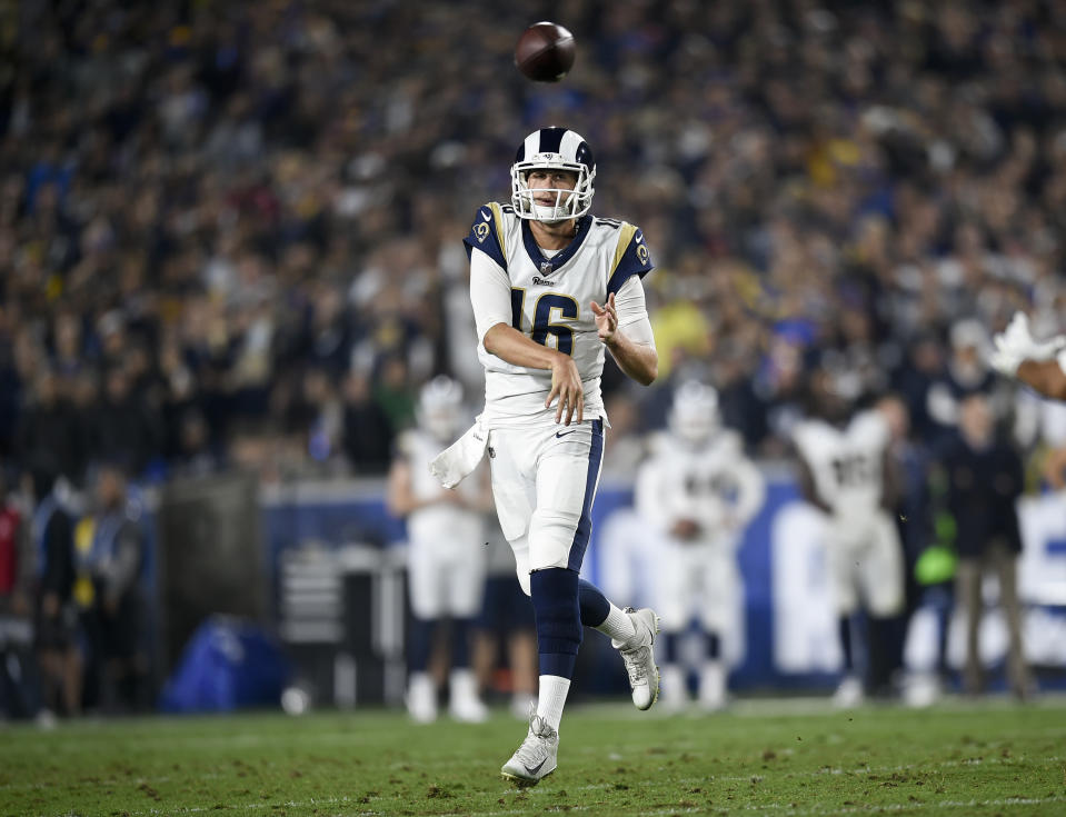 Los Angeles Rams quarterback Jared Goff took a big step forward this season. (AP)