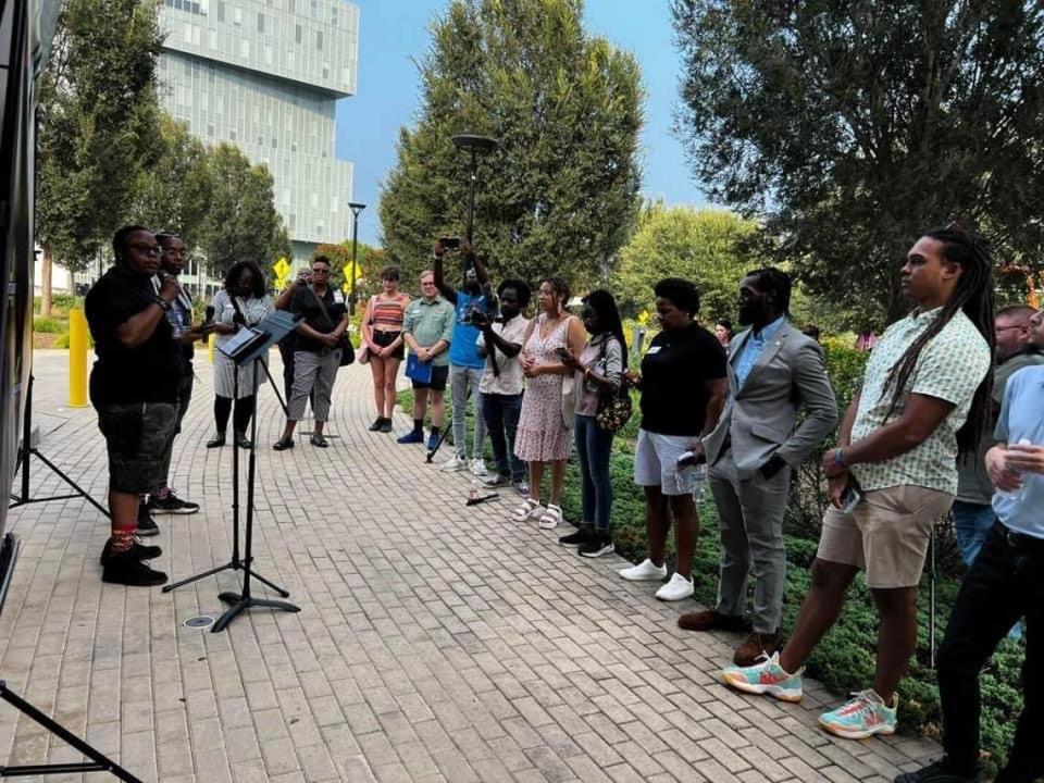 Charlotte Black Pride held a peace rally on Tuesday, July 18 in First Ward Park. Jermaine Nakia Lee