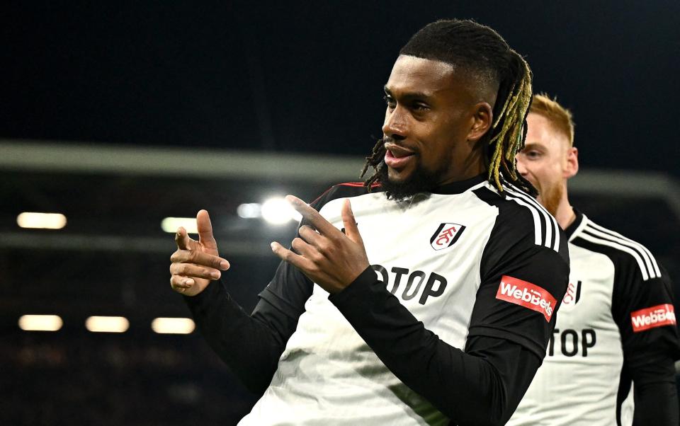 Fulham's Alex Iwobi celebrates scoring his first goal