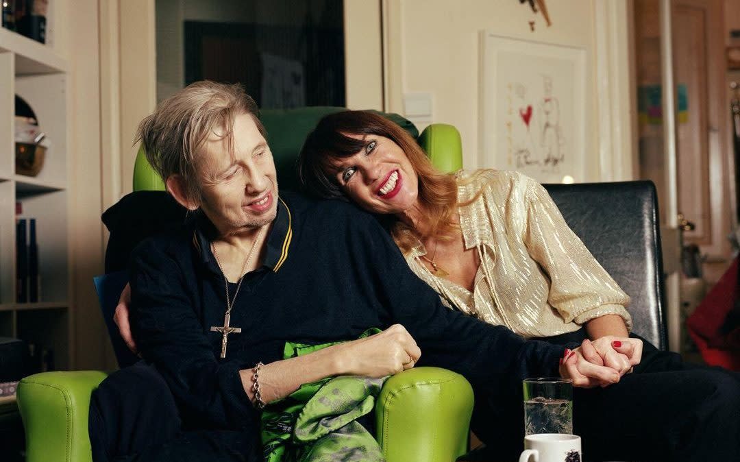 Shane MacGowan and his wife Victoria Clarke at home