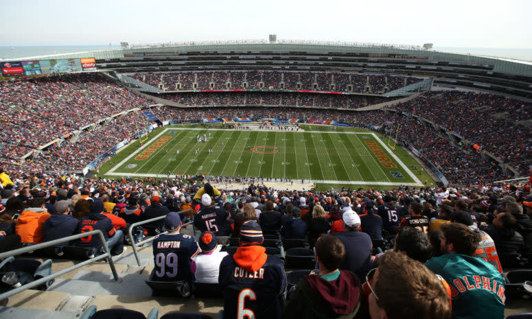 A general view of the Chicago Bears stadium.