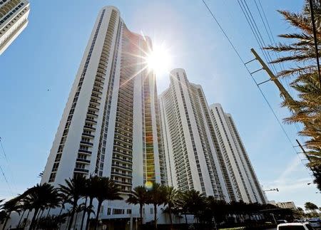 From left, Trump Towers I, II and III are shown in Sunny Isles Beach, Florida, U.S. March 13, 2017. REUTERS/Joe Skipper