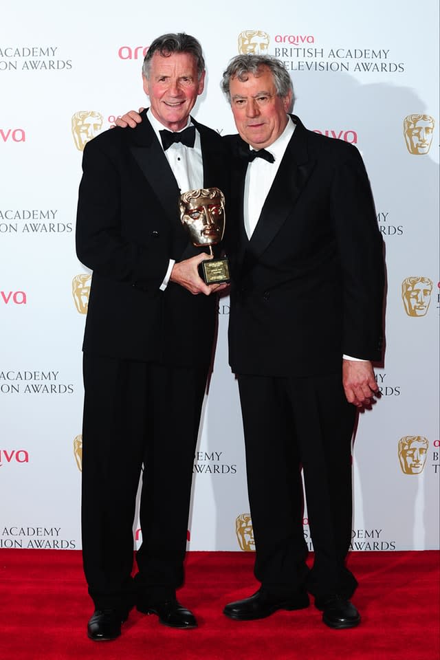 Terry Jones (right) with Michael Palin