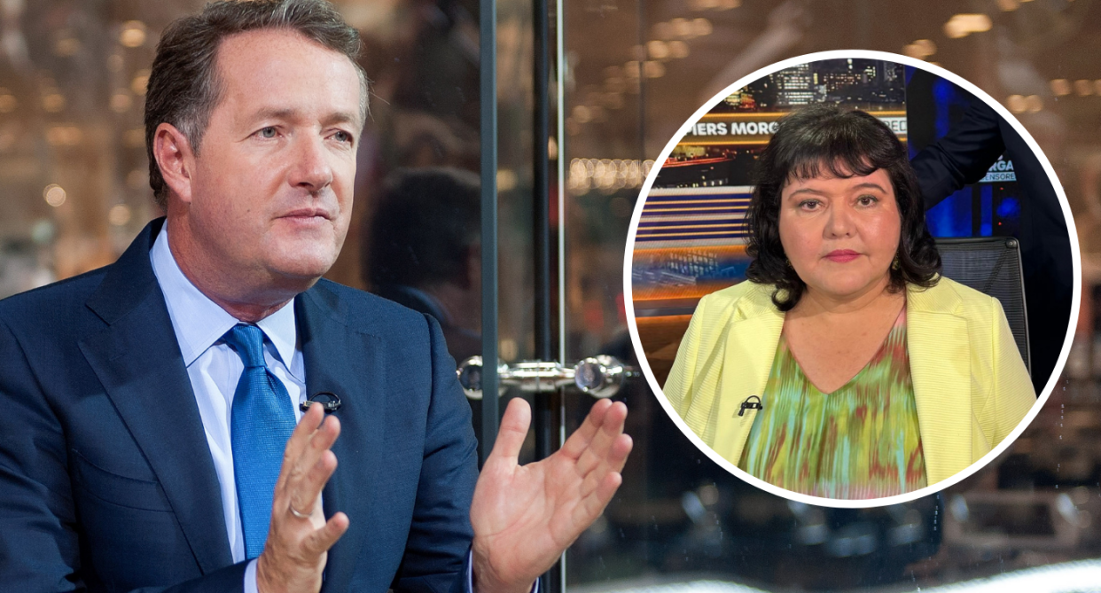 Piers Morgan has announced he has secured an exclusive interview with Fiona Harvey - the woman who allegedly inspired the character of Martha Scott in Baby Reindeer. Credit: Piers Morgan Uncensored/Getty Images. 
