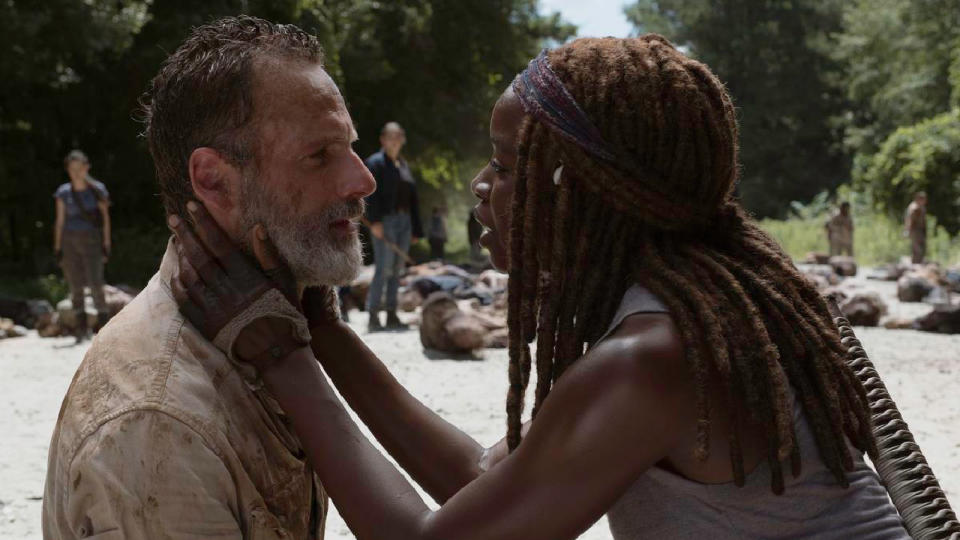 Andrew Lincoln and Danai Gurira in The Walking Dead