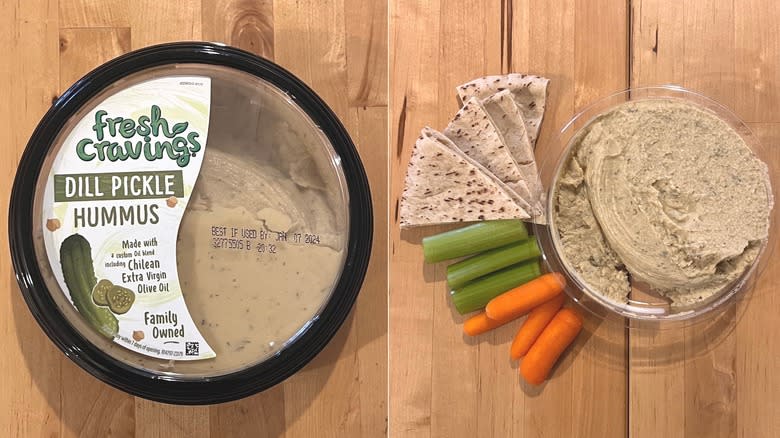 Dill Pickle hummus with pita