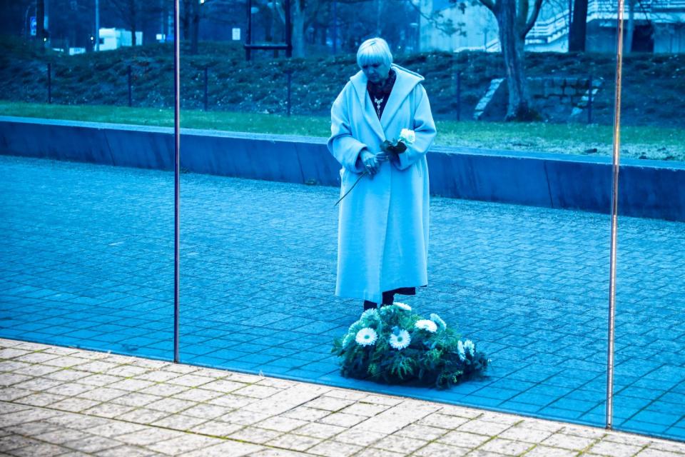 German Parliament Vice President Claudia Roth at the Memorial for the Victims of Nazi Euthanasia Killings.