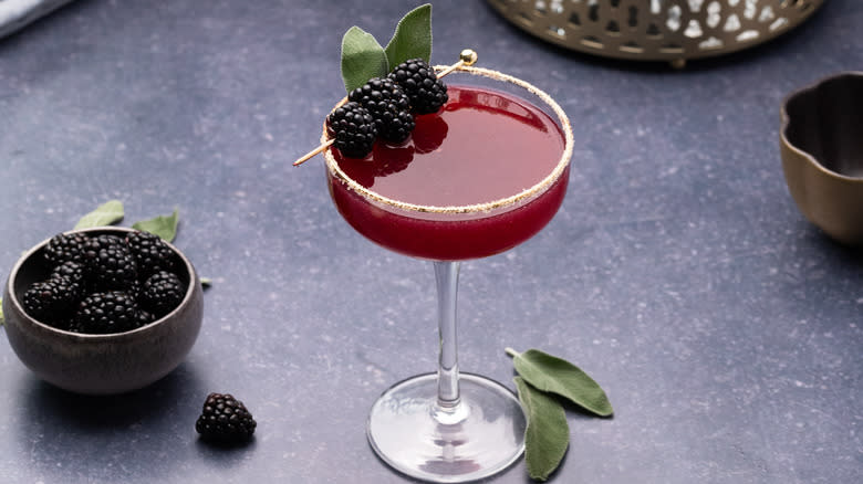 Blackberry and sage margarita