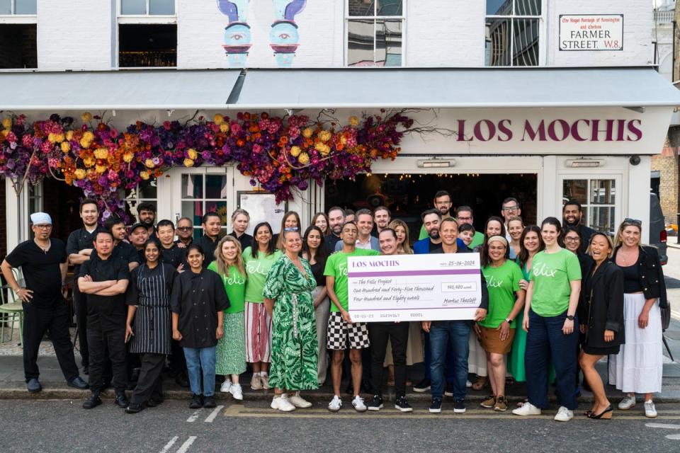 <p>Markus Thesleff, Founder of Thesleff Group, and Dan Byam Shaw, Special Projects Officer at The Felix Project, pictured at Los Mochis, Notting Hill on Tuesday 25 June renew their longstanding relationship with The Felix Project for the third consecutive year, by donating 145,480 meals to the charity.  </p> (Lucy Young/The Felix Project)