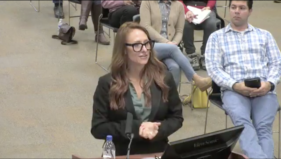 Lizzy Johnson, founder of TransCend, presented to the board on Tuesday about how she would work with the bond advisory committee to create a proposal that is community-driven and student-focused for a possible upcoming bond package.