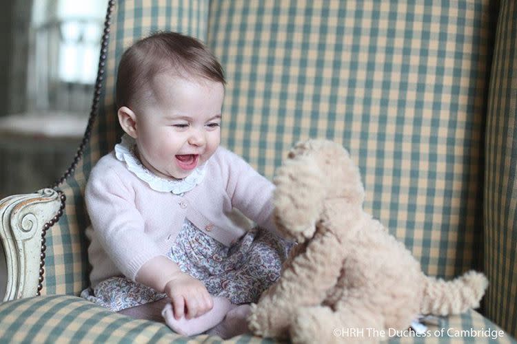 <p>In this snap taken by mom Kate Middleton, little Charlotte shows off her playful side.</p>