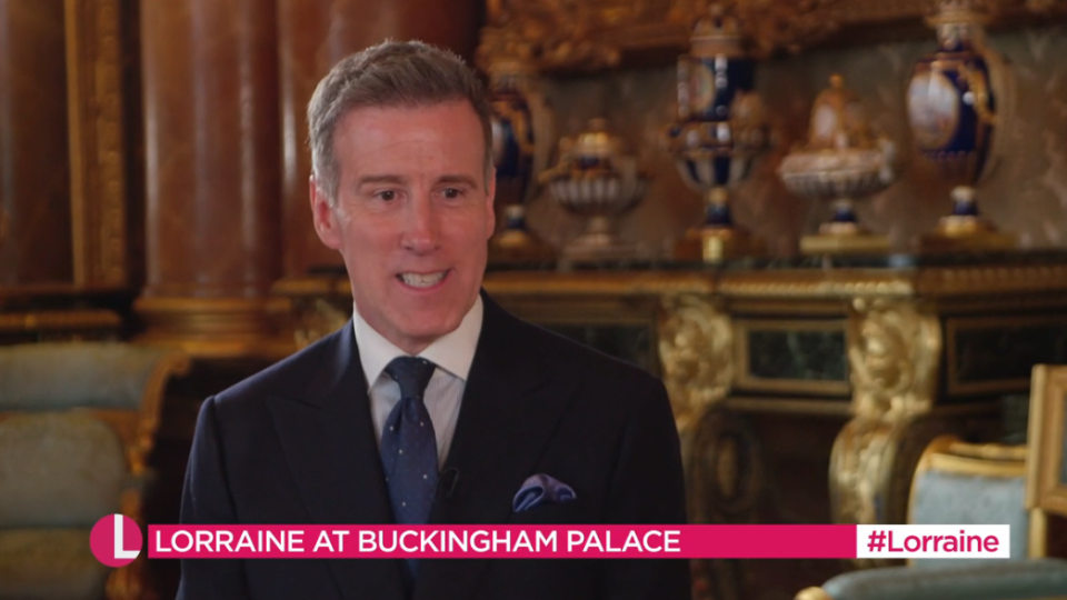 Anton Du Beke spoke to Lorraine Kelly at Buckingham Palace. (ITV screengrab)