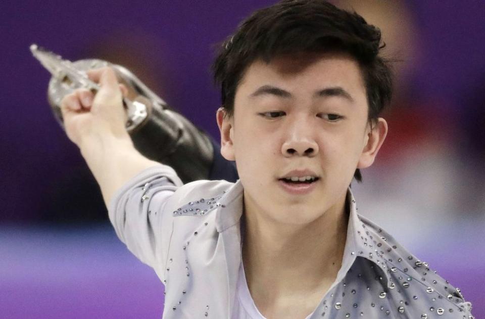 Vincent Zhou competing during the 2018 Winter Olympics