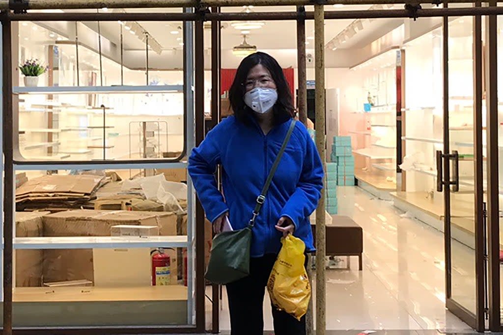 File:  Chinese citizen journalist Zhang Zhan who was sentenced for reporting on authorities handling of the Covid outbreak in Wuhan, is reportedly in ill health in prison  (Melanie Wang)