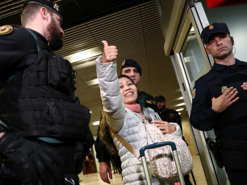 Passengers of Air Canada flight after safe landing .JPG