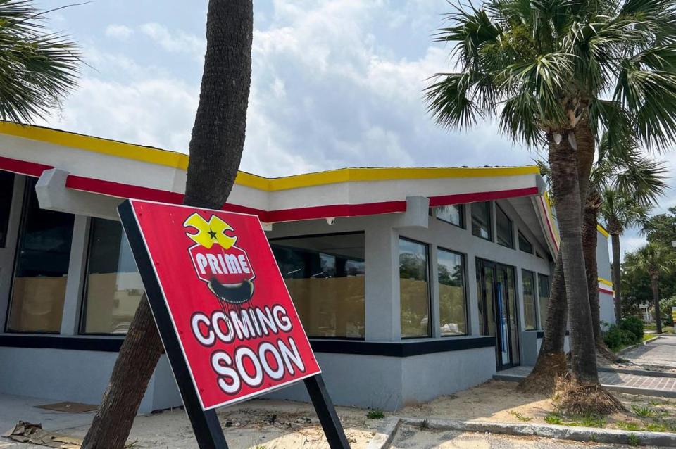 Prime Bar and Grill will open at a six thousand square foot location at 1803 North Kings Highway ?and will begin serving the public tentatively at the end of June. The new eatery promises to feature pickleball courts, a sushi bar, and new menu items. June 6, 2023.