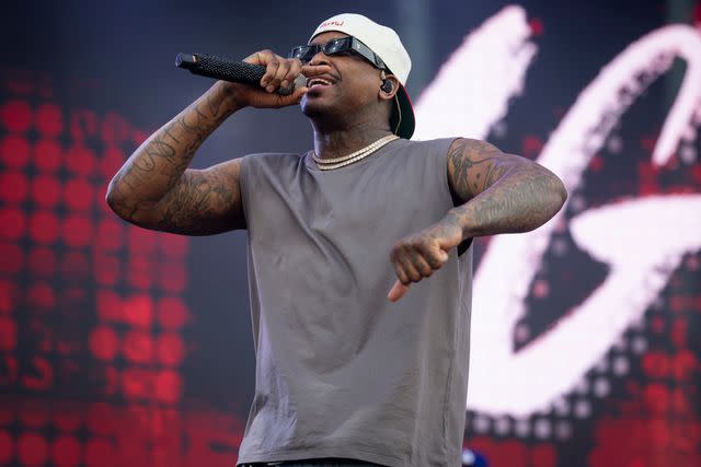 <p>Matt Jelonek/Getty</p> YG performs at JuicyFest at Fremantle Oval in January 2024 in Perth, Australia