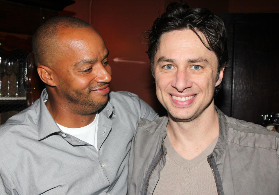 NEW YORK, NY - JULY 15:  Donald Faison and Zach Braff (co-stars from the television show 