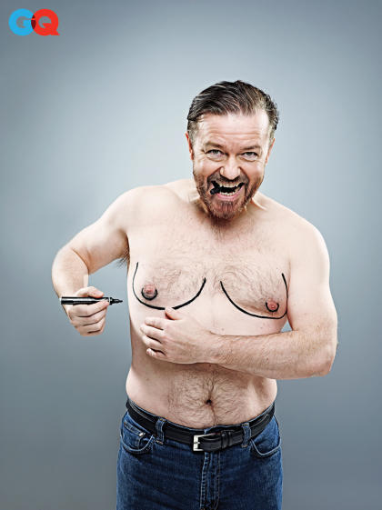 Ricky Gervais in the June Comedy Issue of GQ.