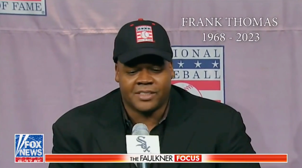 MLB Hall of Famer Frank Thomas was mistakenly identified as having passed away in an in memoriam segment on Fox News (Fox News / Screenshot)