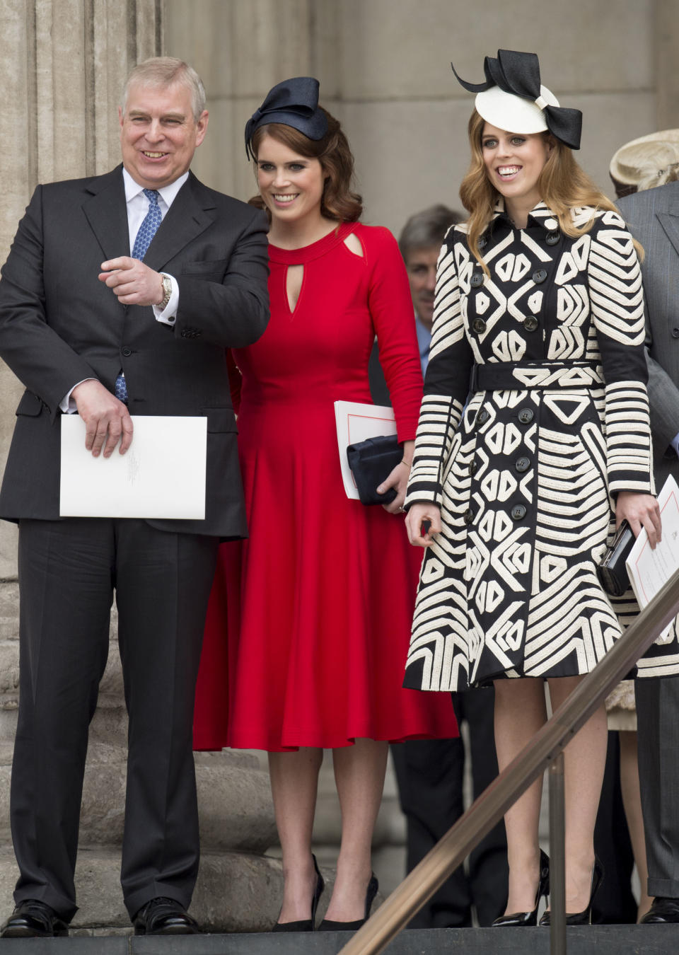 Prince Andrew with Princess Eugenie and Princess Beatrice