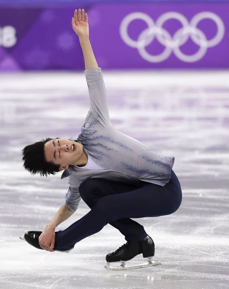 Vincent Zhou competing during the 2018 Winter Olympics